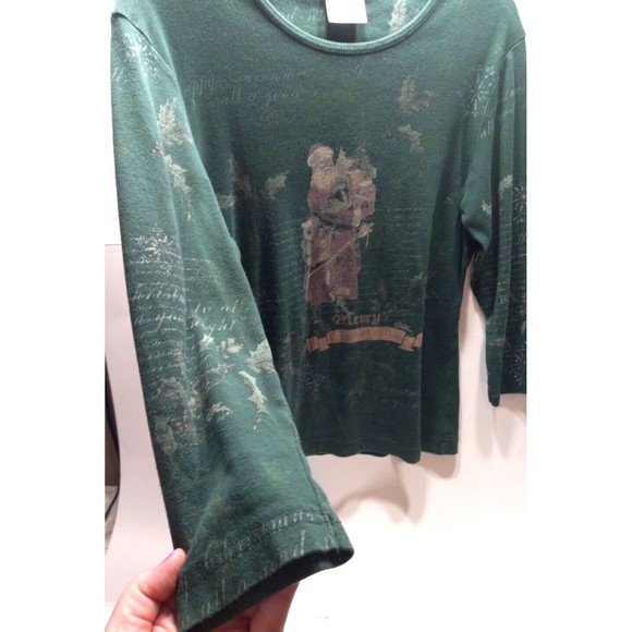 Studio Collection by Endless Designs Merry Christmas Tee Shirt Father Christmas - Picture 2 of 5